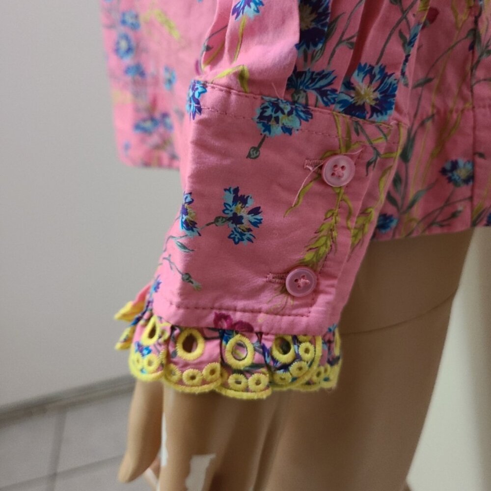 J. CREW LIBERTY FABRIC COTTON POPLIN RUFFLE BLOUSE WHEAT BOUQUET FLORALsz S - Picture 6 of 9